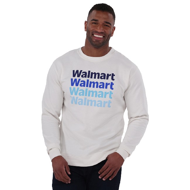 Main image of 'Walmart Waterfall' Crewneck Unisex - White image
