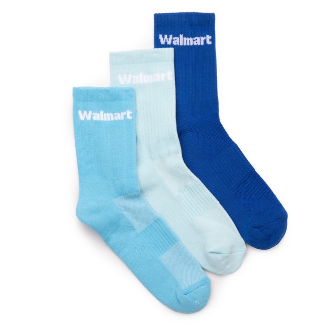 Main image of 'Walmart' 3 Pack - Athletic Crew Socks - Blues image