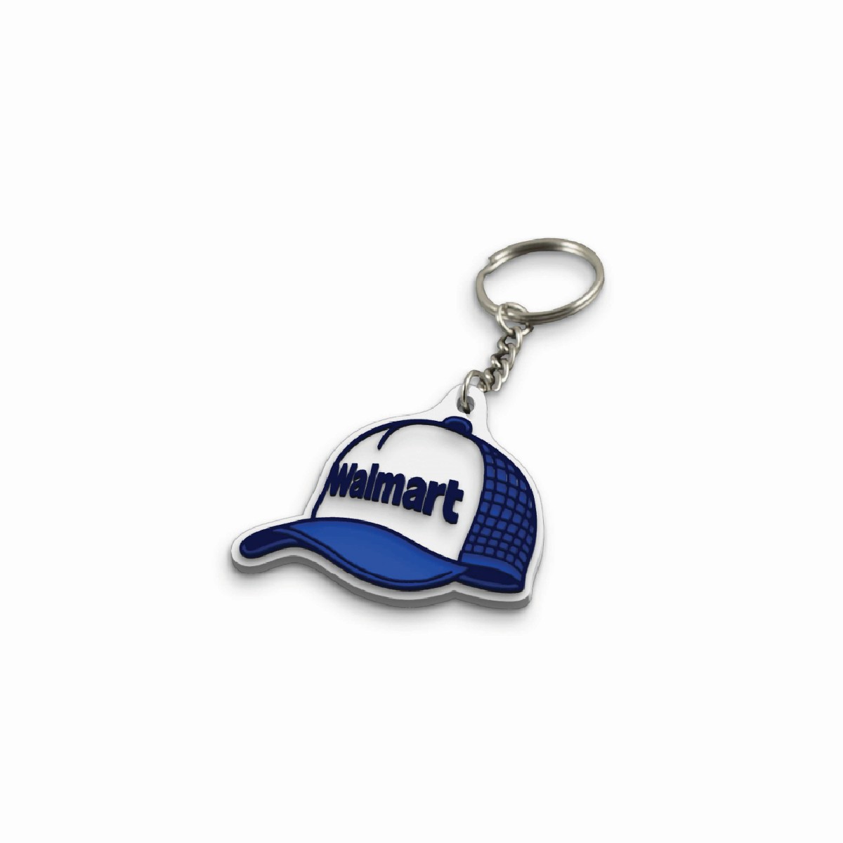 Main image of 'Walmart' Trucker Hat Key Chain - White/Blue image