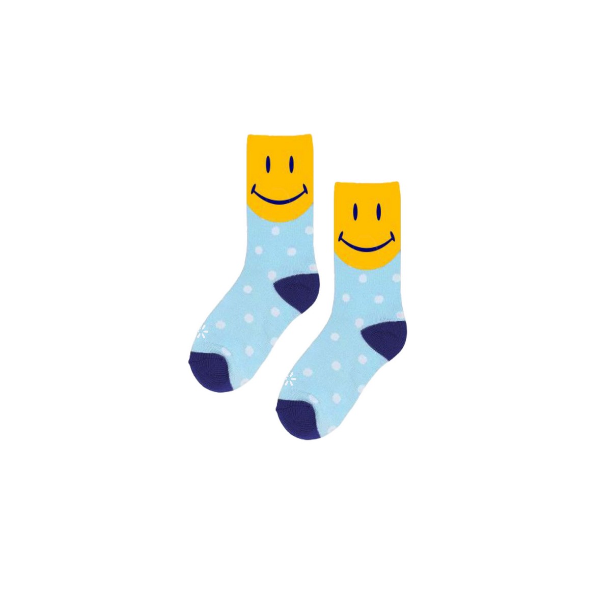 Main image of 'Smiley' Youth Knit Socks - Blue image
