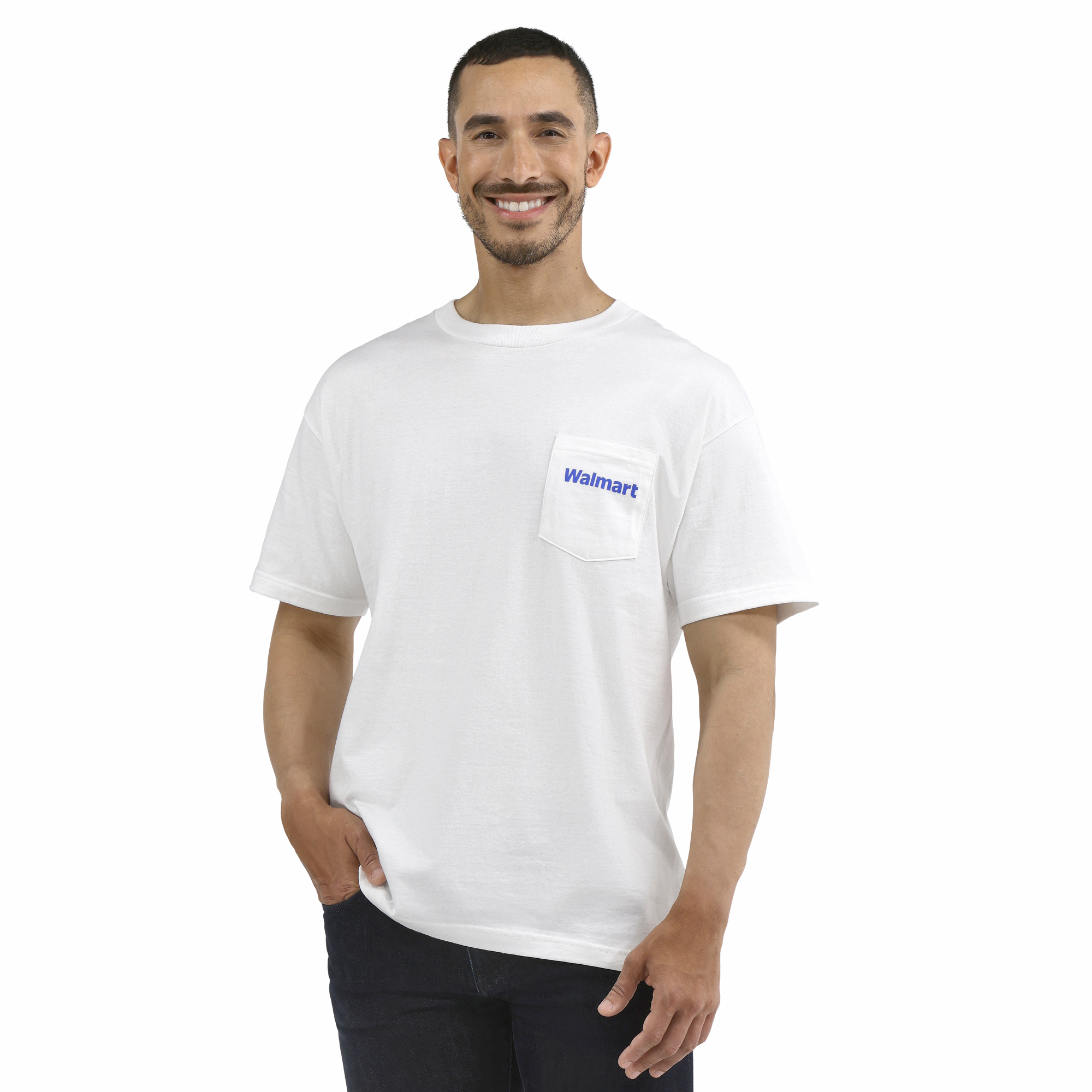 Main image of 'Walmart' Unisex T-Shirt with Pocket - White image