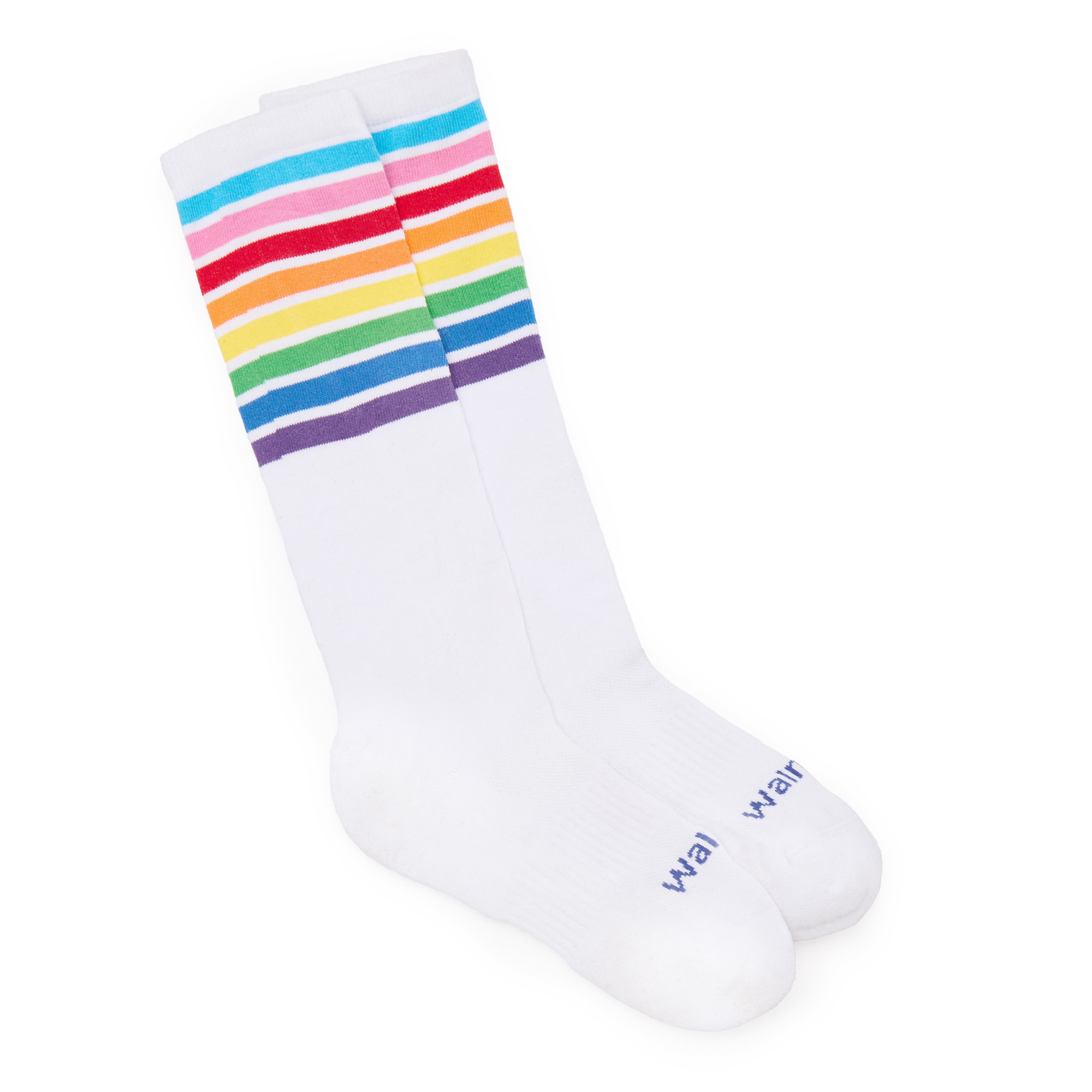 Main image of Rainbow' Knee High Socks - White image