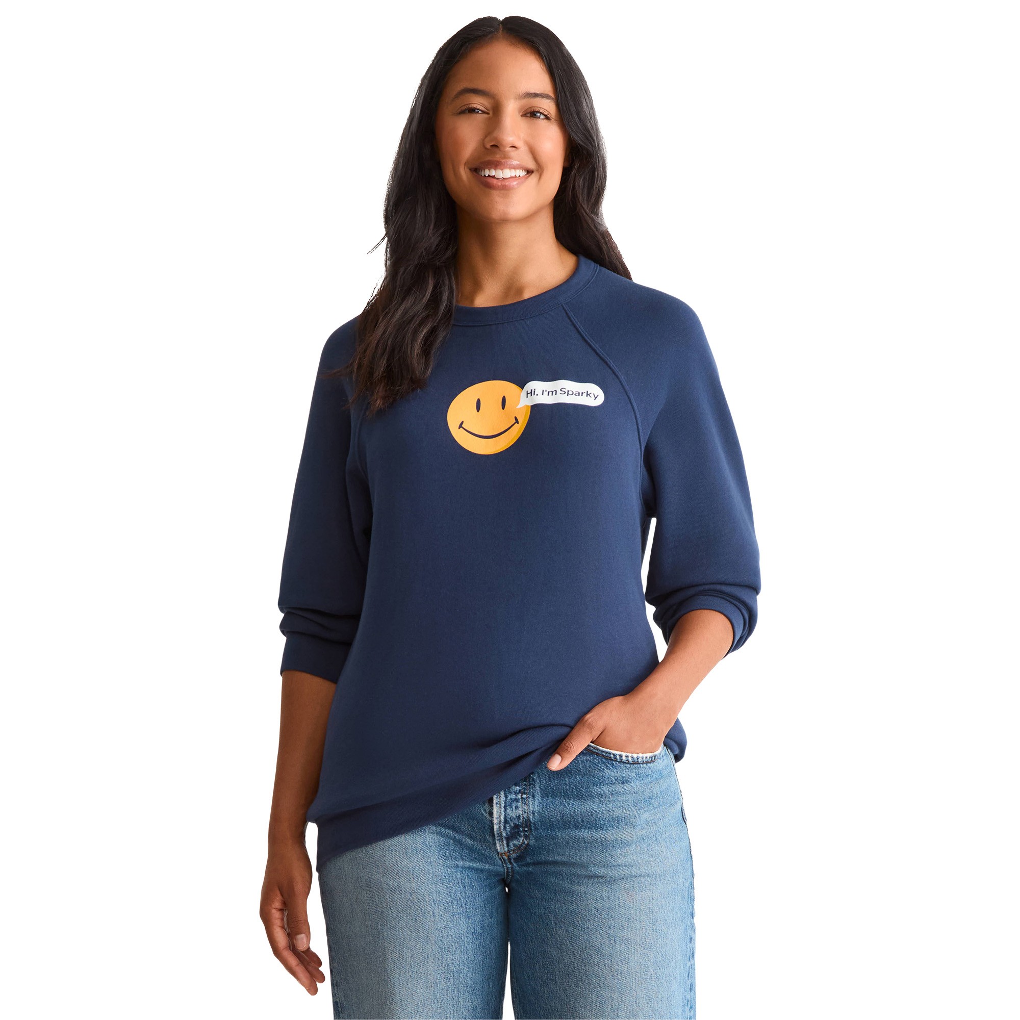 Main image of 'Sparky' Crewneck Sweatshirt Unisex - Navy | Sizes XS to 3X image