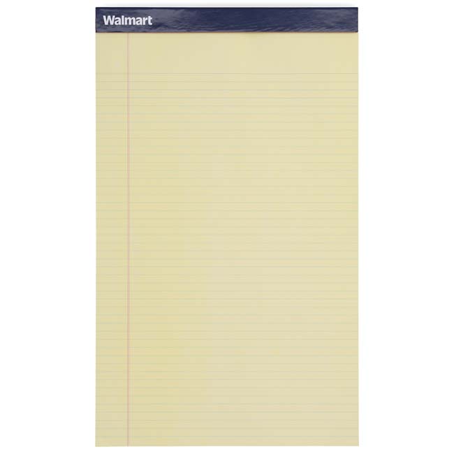 Main image of 'Walmart' Legal Pad - Yellow image
