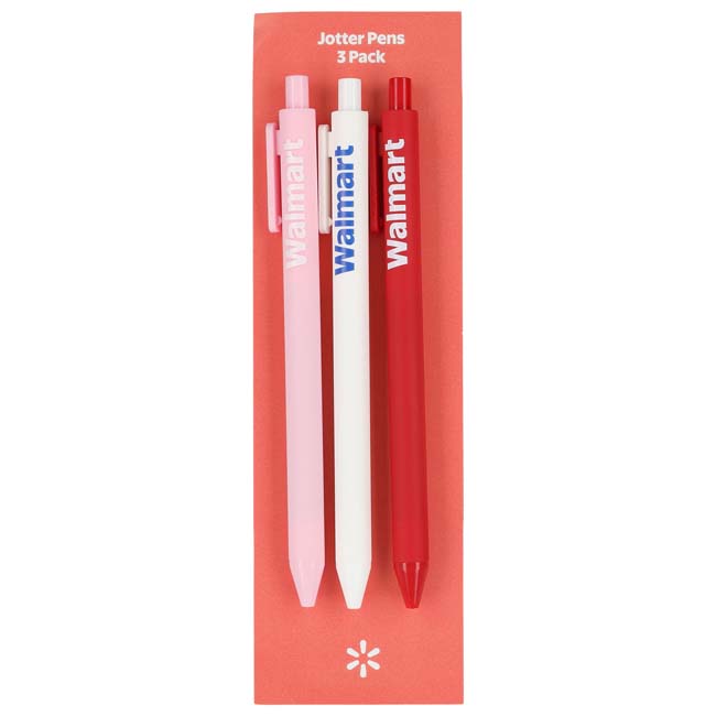 Main image of 'Walmart' Jotter Pen - 3 pack - Red image