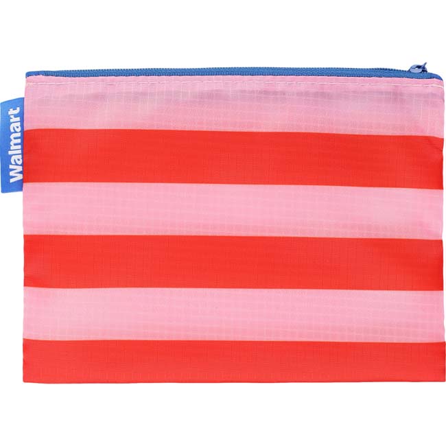 Main image of 'Walmart' Red Striped Pouch image