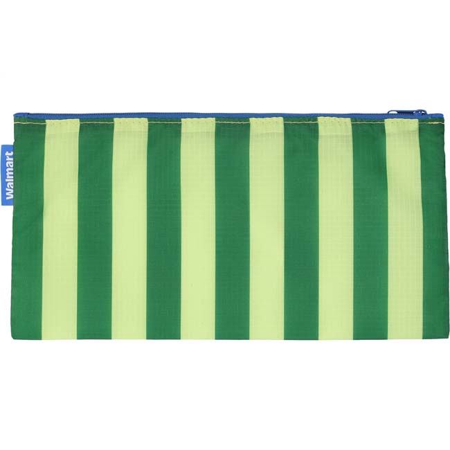 Main image of 'Walmart' Green Striped Pouch image