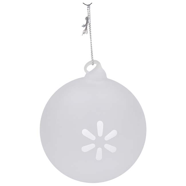 Main image of 'Spark' Hand Blown Glass Ornament - White image