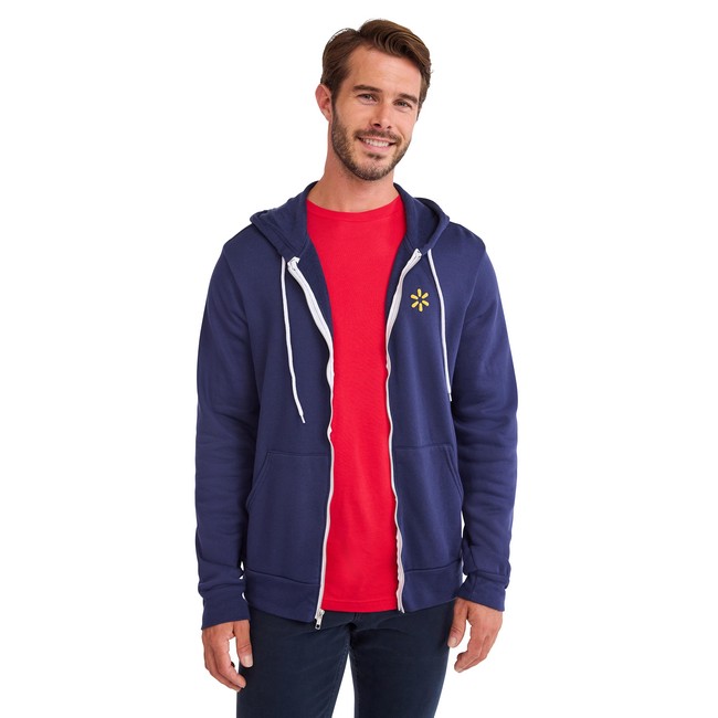 Main image of 'Spark' Unisex Fleece Full Zip Hoodie - Navy image