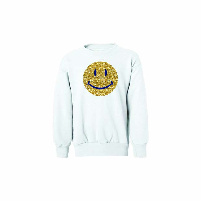 Main image of 'Sparky' Sequin Kids Crewneck - White image