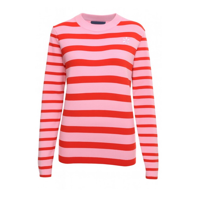 Main image of 'Spark' Women's Striped Sweater - Red image
