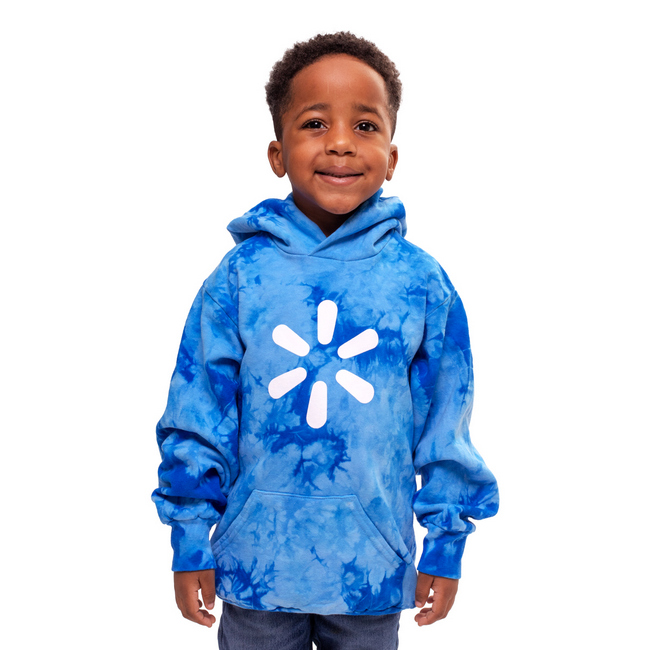 Main image of 'Spark' Crystal Tie-Dye Youth Hoodie - Sky Blue image
