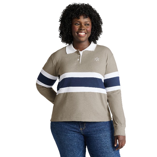 Main image of 'Spark' Rugby Cropped Polo Women's - Bentonville Blue image