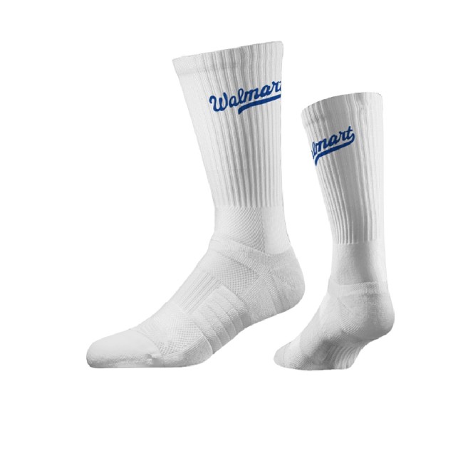 Main image of 'Walmart' Script Socks - White image