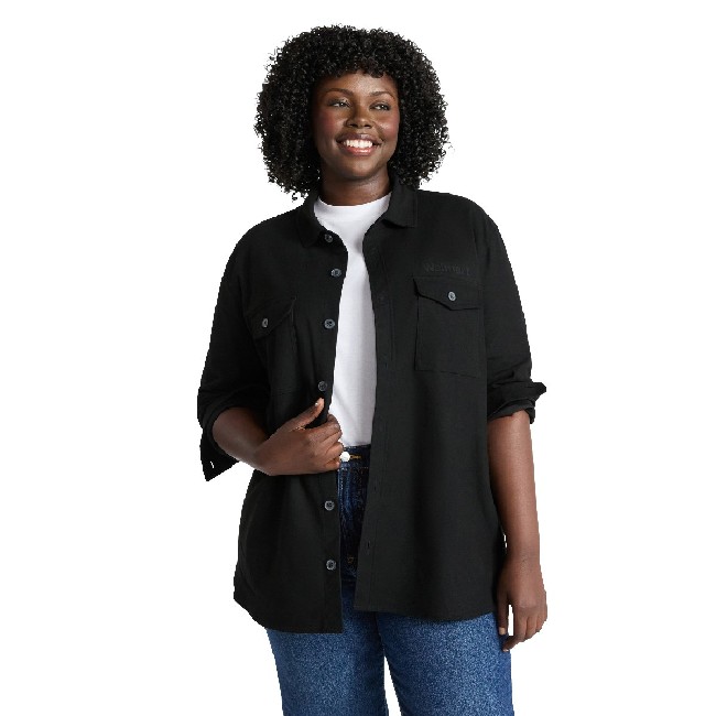 Main image of 'Walmart' Twill Overshirt Men's - Black image