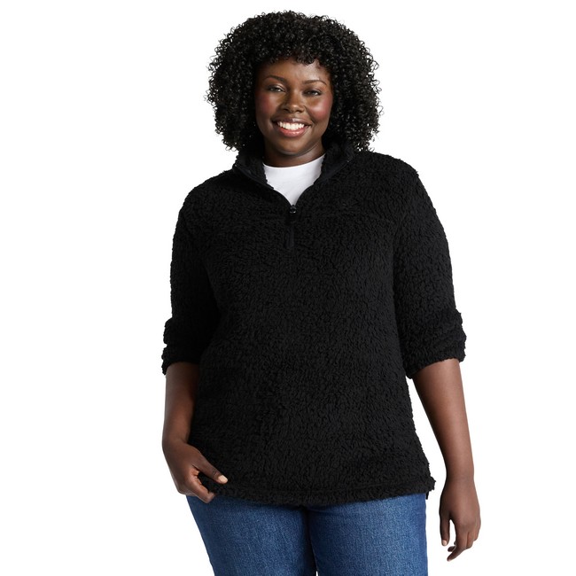 Main image of 'Spark' Quarter-Zip Fleece Pullover Women's - Black image