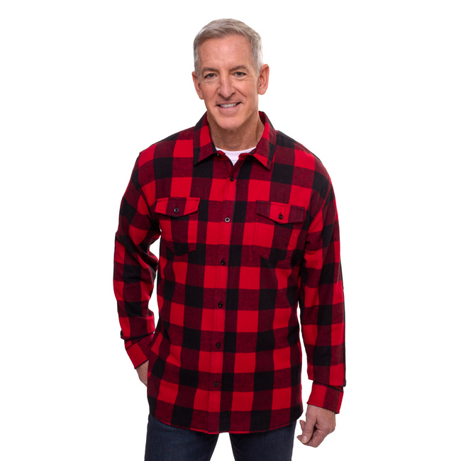Main image of Men's Flannel Shirt - Red/Black image