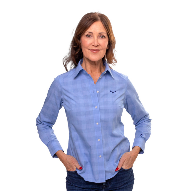 Main image of 'W' Women's Oxford Button Down Shirt - French Blue image