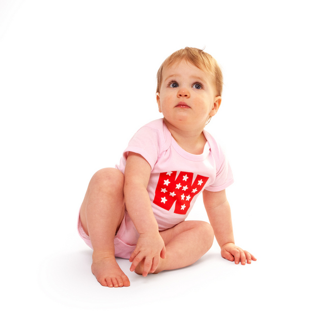 Main image of 'W' Infant Bodysuit - Light Pink image