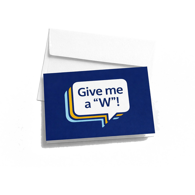 Main image of Give me a "W"! Greeting Card image