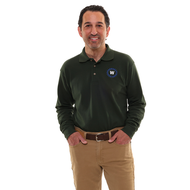 Main image of 'W' Emblem Men's Long Sleeve Polo image