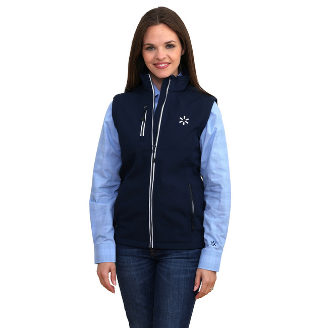 Main image of Stretch Softshell Women's Full Zip Vest - Navy image