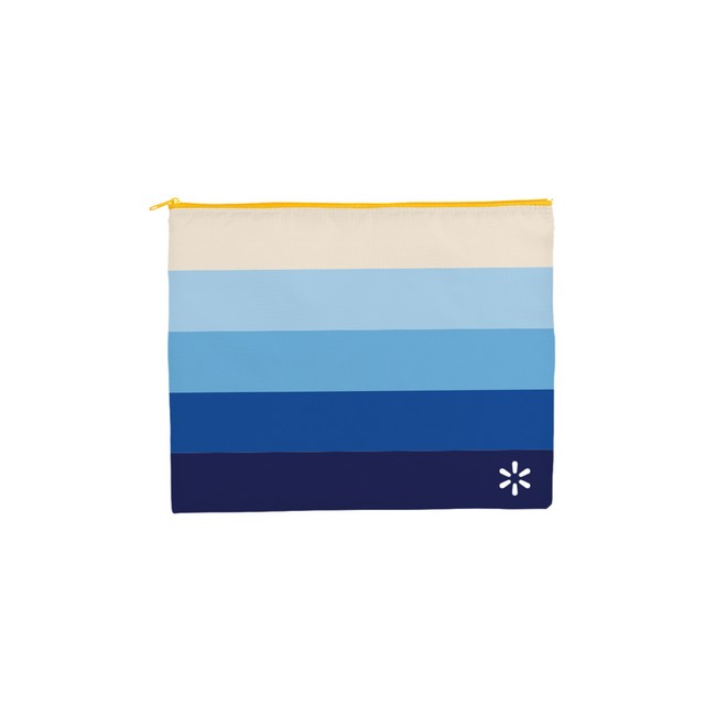 Main image of 'Spark' Zip Pufffer Pouch Ombre - Blue Stripe image