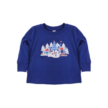 Holiday Market Toddler Long Sleeve Shirt - True Royal image