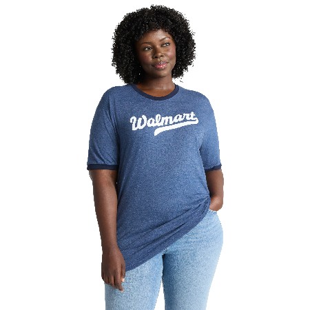 'Walmart' Script T-Shirt Unisex -  Navy image