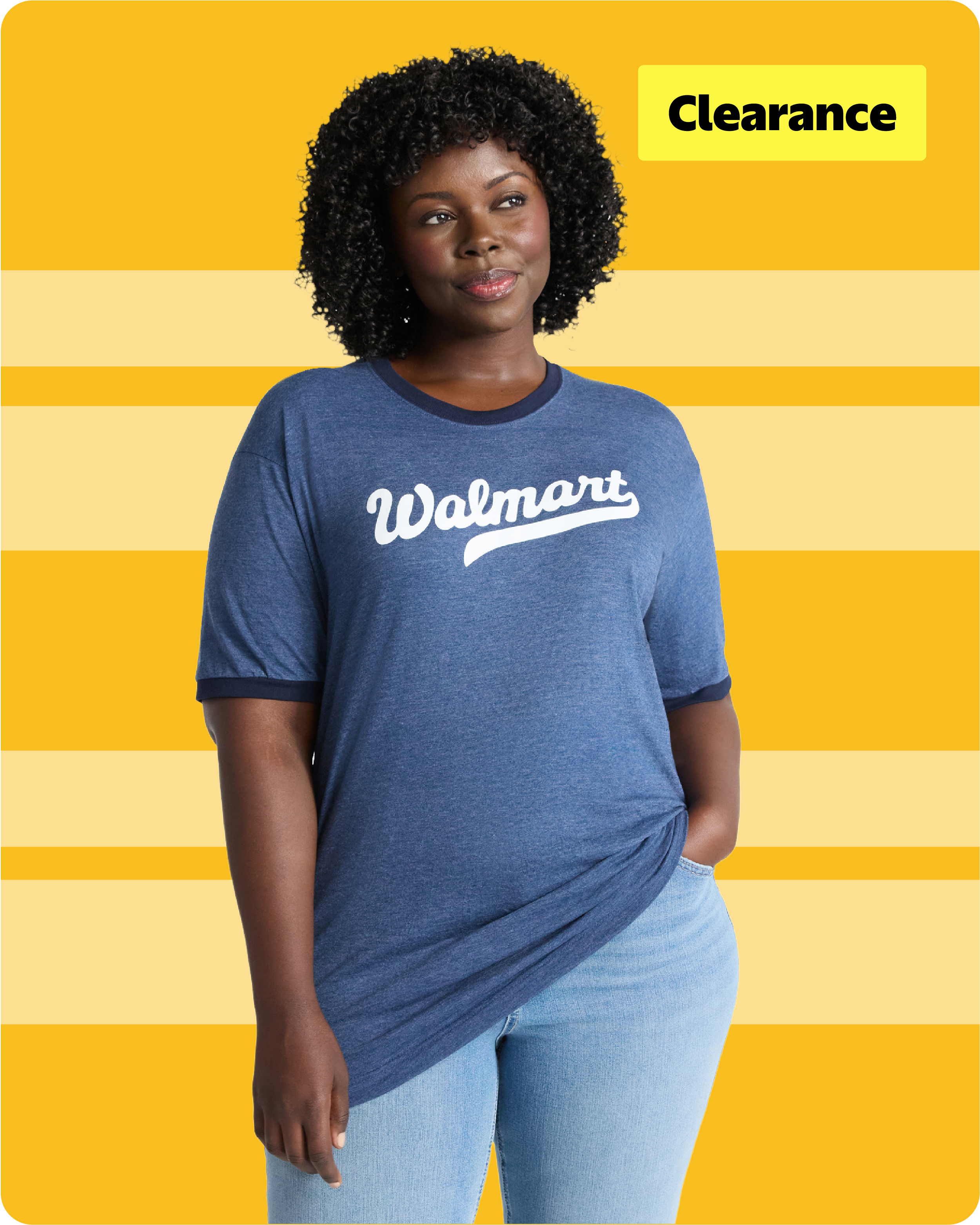 'Walmart' Script T-Shirt Unisex -  Navy